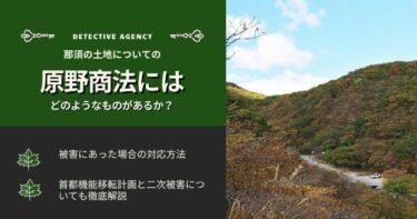 那須の土地についての原野商法にはどのようなものがあるか？被害にあった場合の対応方法は？