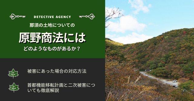 那須の土地についての原野商法にはどのようなものがあるか？被害にあった場合の対応方法は？